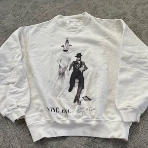 EUC Authentic Anine Bing David Bowie Ramona sweatshirt in white XS